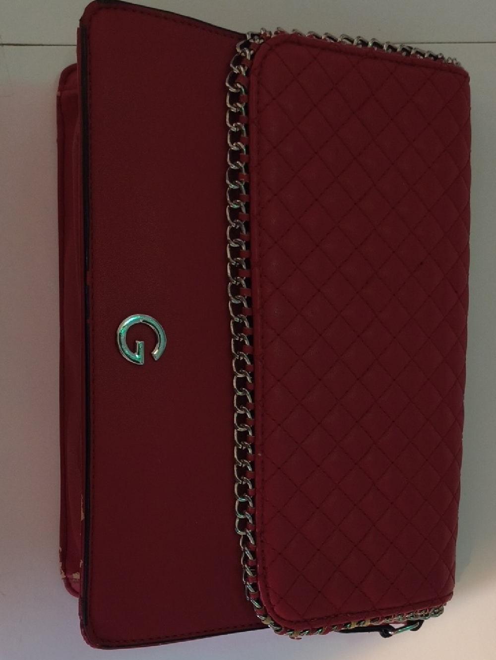 G Quilted Red Chain Shoulder Bag - Brand